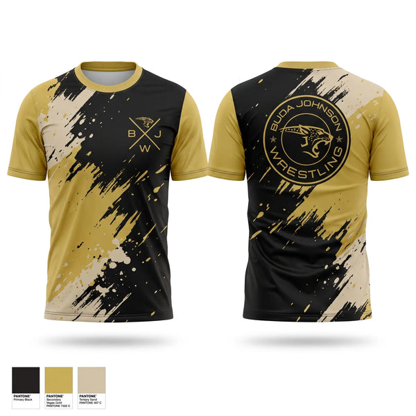 Soft Poly Tee Cotton Like Feel, Buda Johnson Jaguars Wrestling, Wrestling, Teamtime, Team time, sublimation, custom sports apparel, team uniforms, spirit wear, spiritwear, sports uniforms, custom shirts, team store, custom team store, fundraiser sports, apparel fundraiser