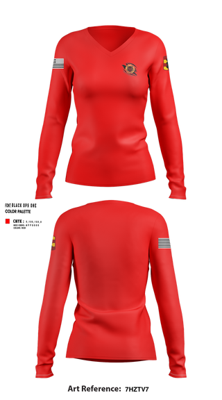 Womens Long Sleeve Vneck Shirt, 434th FA BDE H2F, Army, Teamtime, Team time, sublimation, custom sports apparel, team uniforms, spirit wear, spiritwear, sports uniforms, custom shirts, team store, custom team store, fundraiser sports, apparel fundraiser