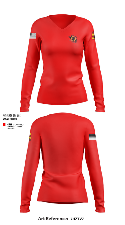 434th FA BDE H2F 66050824 Women's Long Sleeve V-neck Shirt - 105
