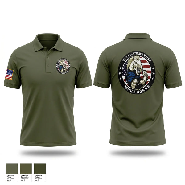 Short Sleeve Performance Polo, D Co. 1-185th, Army, Teamtime, Team time, sublimation, custom sports apparel, team uniforms, spirit wear, spiritwear, sports uniforms, custom shirts, team store, custom team store, fundraiser sports, apparel fundraiser