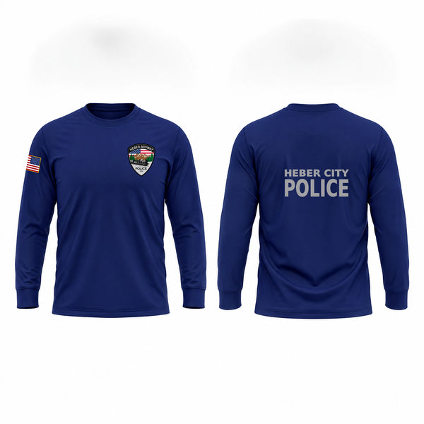 Long Sleeve Performance Shirt, Heber City Police Department, Police, Teamtime, Team time, sublimation, custom sports apparel, team uniforms, spirit wear, spiritwear, sports uniforms, custom shirts, team store, custom team store, fundraiser sports, apparel fundraiser
