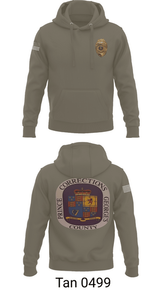 Hoodie, PG County Department of Corrections, Police, Teamtime, Team time, sublimation, custom sports apparel, team uniforms, spirit wear, spiritwear, sports uniforms, custom shirts, team store, custom team store, fundraiser sports, apparel fundraiser