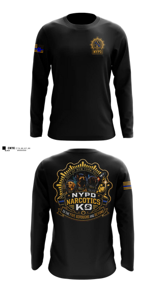 Long Sleeve Performance Shirt, NYPD NARCOTICS K9, Police, Teamtime, Team time, sublimation, custom sports apparel, team uniforms, spirit wear, spiritwear, sports uniforms, custom shirts, team store, custom team store, fundraiser sports, apparel fundraiser