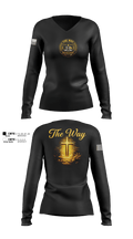 The Way 77182007 Women's Long Sleeve V-neck Shirt - 100
