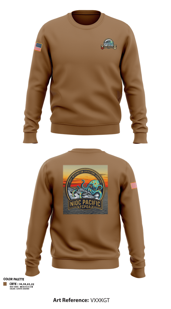 Crew Neck Sweatshirt, NIOC Pacific FCPOA, Navy, Teamtime, Team time, sublimation, custom sports apparel, team uniforms, spirit wear, spiritwear, sports uniforms, custom shirts, team store, custom team store, fundraiser sports, apparel fundraiser