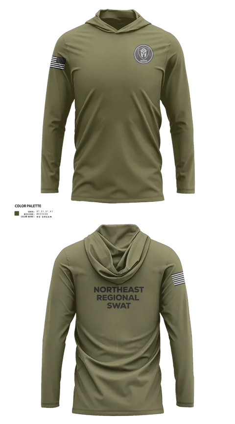 Long Sleeve Performance Shirt with hood, Swat, , Teamtime, Team time, sublimation, custom sports apparel, team uniforms, spirit wear, spiritwear, sports uniforms, custom shirts, team store, custom team store, fundraiser sports, apparel fundraiser