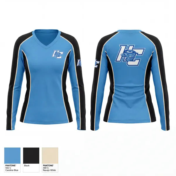 Womens Long Sleeve Vneck Shirt, Hampton County Track and Field, Track & Field, Teamtime, Team time, sublimation, custom sports apparel, team uniforms, spirit wear, spiritwear, sports uniforms, custom shirts, team store, custom team store, fundraiser sports, apparel fundraiser