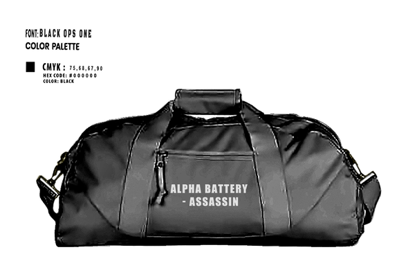 Duffle Bag, Alpha Battery - Assassin, , Teamtime, Team time, sublimation, custom sports apparel, team uniforms, spirit wear, spiritwear, sports uniforms, custom shirts, team store, custom team store, fundraiser sports, apparel fundraiser