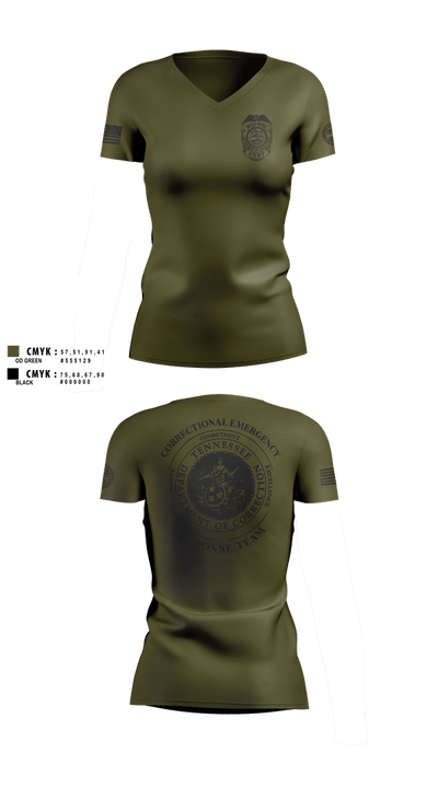 TDOC SPECIAL OPERATIONS 52913563 Women's Short Sleeve V-neck Shirt - 115