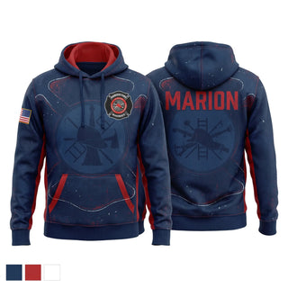 Hoodie, Marion, Fire Department, Teamtime, Team time, sublimation, custom sports apparel, team uniforms, spirit wear, spiritwear, sports uniforms, custom shirts, team store, custom team store, fundraiser sports, apparel fundraiser