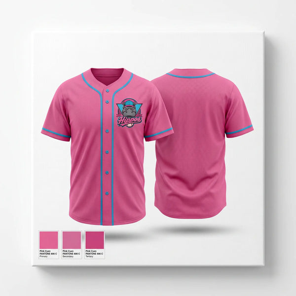 Full Button Baseball Jersey, Lone star hippos, Baseball, Teamtime, Team time, sublimation, custom sports apparel, team uniforms, spirit wear, spiritwear, sports uniforms, custom shirts, team store, custom team store, fundraiser sports, apparel fundraiser