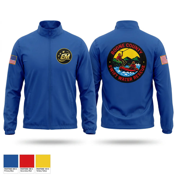 Windbreaker, Boone County Swift Water Rescue, Fire Department, Teamtime, Team time, sublimation, custom sports apparel, team uniforms, spirit wear, spiritwear, sports uniforms, custom shirts, team store, custom team store, fundraiser sports, apparel fundraiser