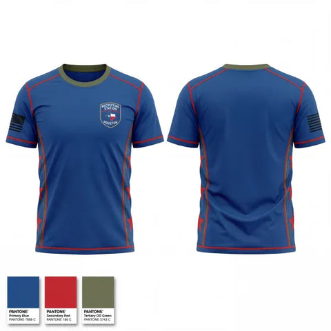 Old School Cotton Feel Shirt, Recruiting Station Houston, Marines, Teamtime, Team time, sublimation, custom sports apparel, team uniforms, spirit wear, spiritwear, sports uniforms, custom shirts, team store, custom team store, fundraiser sports, apparel fundraiser
