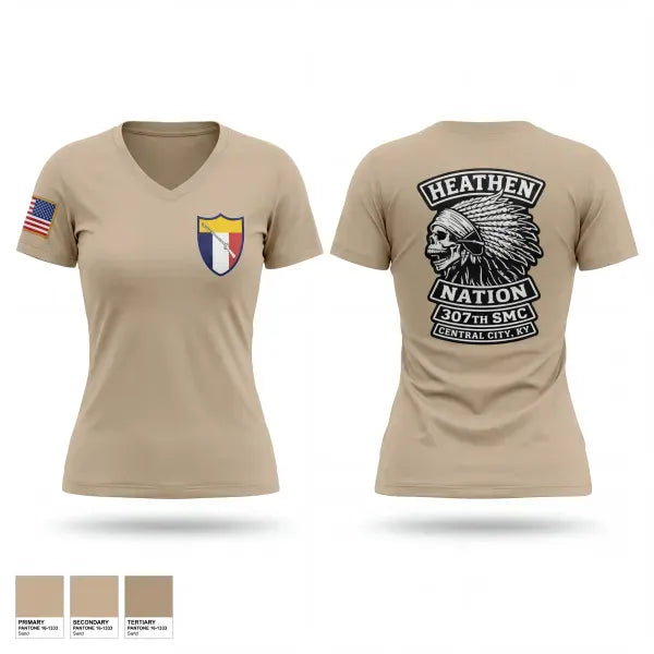 Womens Short Sleeve Vneck Shirt, 307th SMC, National Guard, Teamtime, Team time, sublimation, custom sports apparel, team uniforms, spirit wear, spiritwear, sports uniforms, custom shirts, team store, custom team store, fundraiser sports, apparel fundraiser