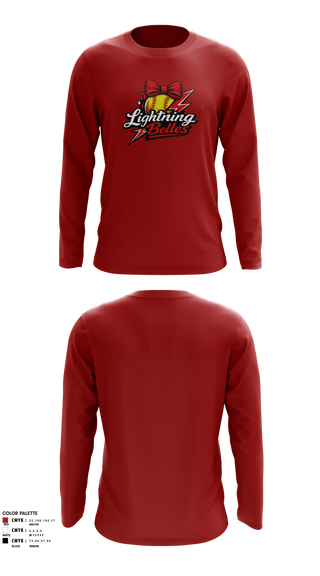 Long Sleeve Performance Shirt, Bluegrass Lightning Belles, Softball, Teamtime, Team time, sublimation, custom sports apparel, team uniforms, spirit wear, spiritwear, sports uniforms, custom shirts, team store, custom team store, fundraiser sports, apparel fundraiser