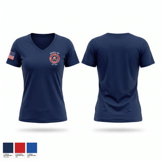 Womens Short Sleeve Vneck Shirt, Warren Township Fire, Fire Department, Teamtime, Team time, sublimation, custom sports apparel, team uniforms, spirit wear, spiritwear, sports uniforms, custom shirts, team store, custom team store, fundraiser sports, apparel fundraiser
