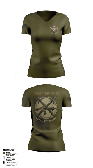 Womens Short Sleeve Vneck Shirt, KNOX COUNTY SHERIFF’S OFFICE TACTICAL RESPONSE UNIT, Police, Teamtime, Team time, sublimation, custom sports apparel, team uniforms, spirit wear, spiritwear, sports uniforms, custom shirts, team store, custom team store, fundraiser sports, apparel fundraiser