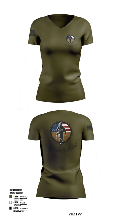 Designs By Vets 85600951 Women's Short Sleeve V-neck Shirt - 101