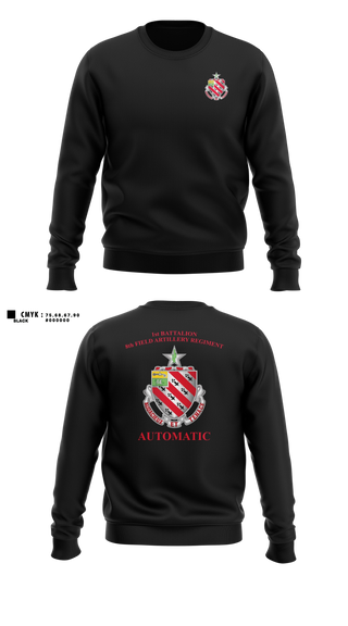 Crew Neck Sweatshirt, 1/8 Field Artillery Regiment, Army, Teamtime, Team time, sublimation, custom sports apparel, team uniforms, spirit wear, spiritwear, sports uniforms, custom shirts, team store, custom team store, fundraiser sports, apparel fundraiser