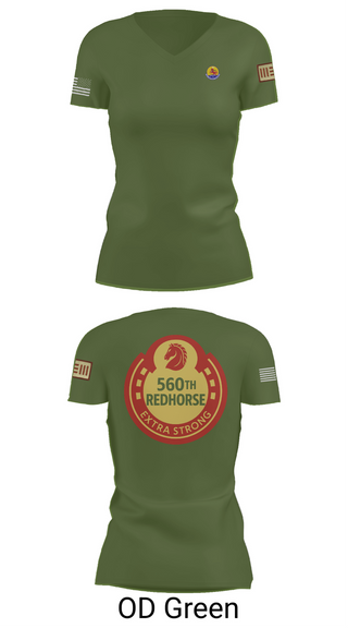 Womens Short Sleeve Vneck Shirt, 560th Redhorse Unit, , Teamtime, Team time, sublimation, custom sports apparel, team uniforms, spirit wear, spiritwear, sports uniforms, custom shirts, team store, custom team store, fundraiser sports, apparel fundraiser
