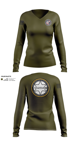 Womens Long Sleeve Vneck Shirt, CRT, Police, Teamtime, Team time, sublimation, custom sports apparel, team uniforms, spirit wear, spiritwear, sports uniforms, custom shirts, team store, custom team store, fundraiser sports, apparel fundraiser