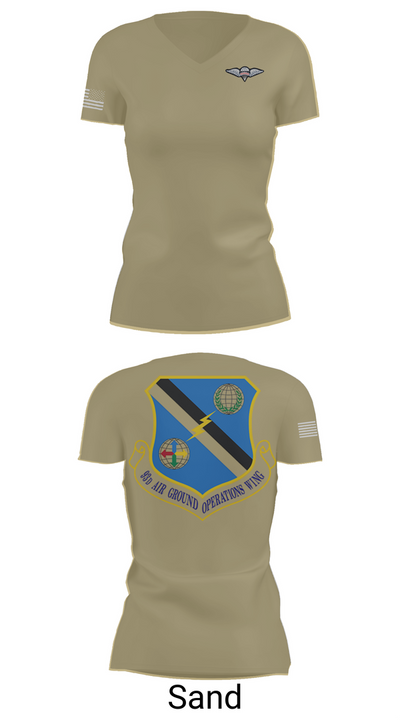 93rd AGOW 64240492 Women's Short Sleeve V-neck Shirt - 88