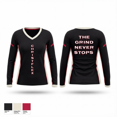 CHRISTFLEX 85802905 Women's Long Sleeve V-neck Shirt - 25