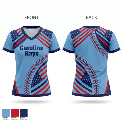 Carolina Rays Women's Short Sleeve V-neck Shirt - 1