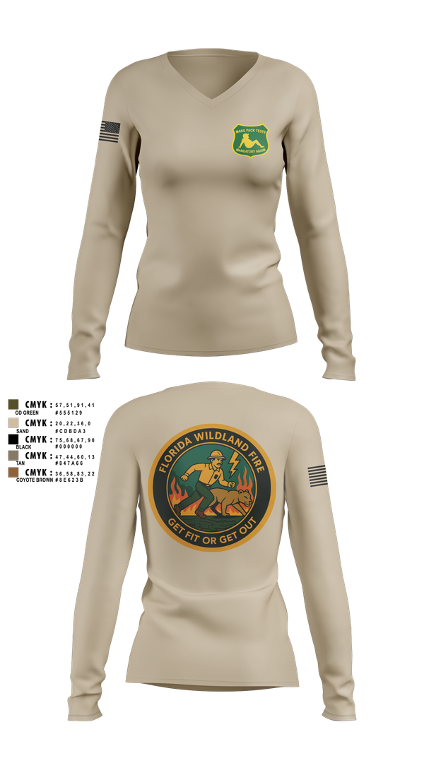 Womens Long Sleeve Vneck Shirt, Florida, , Teamtime, Team time, sublimation, custom sports apparel, team uniforms, spirit wear, spiritwear, sports uniforms, custom shirts, team store, custom team store, fundraiser sports, apparel fundraiser