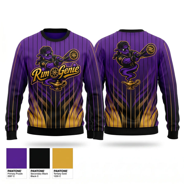 Crew Neck Sweatshirt, Rim Genie, Softball, Teamtime, Team time, sublimation, custom sports apparel, team uniforms, spirit wear, spiritwear, sports uniforms, custom shirts, team store, custom team store, fundraiser sports, apparel fundraiser