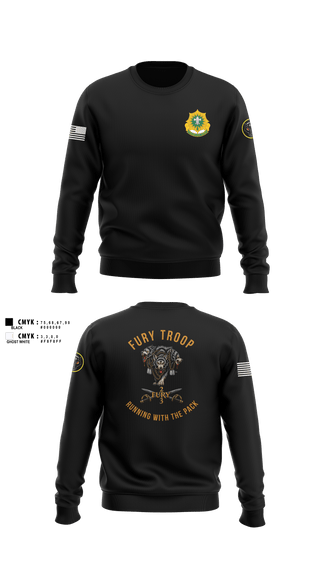 Crew Neck Sweatshirt, 3/2 CR Fury Troop, Army, Teamtime, Team time, sublimation, custom sports apparel, team uniforms, spirit wear, spiritwear, sports uniforms, custom shirts, team store, custom team store, fundraiser sports, apparel fundraiser