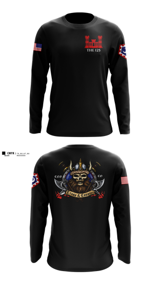 Long Sleeve Performance Shirt, 125 ENGINEER COMPANY, National Guard, Teamtime, Team time, sublimation, custom sports apparel, team uniforms, spirit wear, spiritwear, sports uniforms, custom shirts, team store, custom team store, fundraiser sports, apparel fundraiser