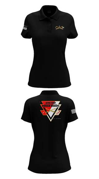 Womens Short Sleeve Performance Polo, A Troop, 1st squadron-299th Calvary Regiment, , Teamtime, Team time, sublimation, custom sports apparel, team uniforms, spirit wear, spiritwear, sports uniforms, custom shirts, team store, custom team store, fundraiser sports, apparel fundraiser
