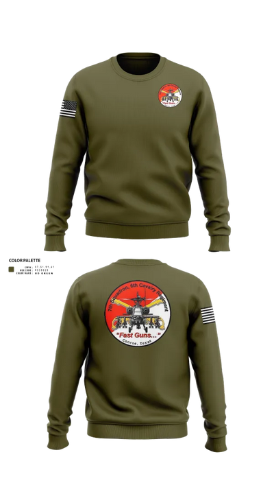 7th Squadron, Sixth Cavalry Regiment 24299123 Crew Neck Sweatshirt - 22