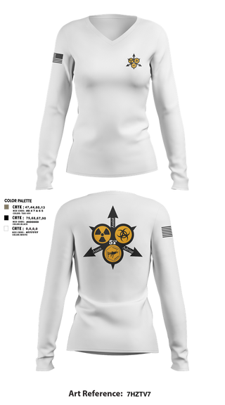 Womens Long Sleeve Vneck Shirt, 51st WMD-CST, , Teamtime, Team time, sublimation, custom sports apparel, team uniforms, spirit wear, spiritwear, sports uniforms, custom shirts, team store, custom team store, fundraiser sports, apparel fundraiser