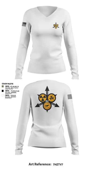 51st WMD-CST 58397941 Women's Long Sleeve V-neck Shirt - 2