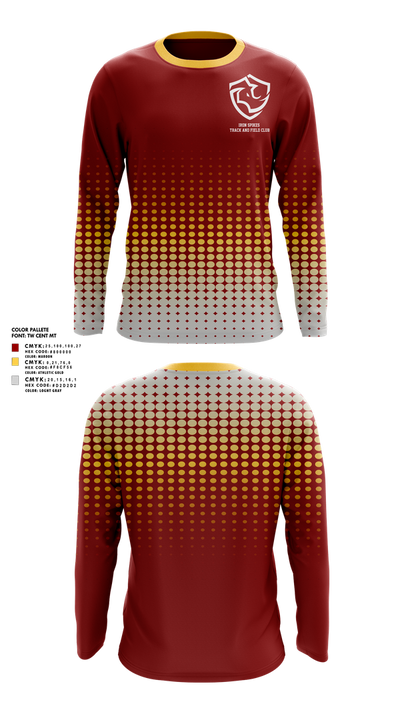 Iron Spikes Track and Field Club 9344658 Long Sleeve Performance Shirt 1
