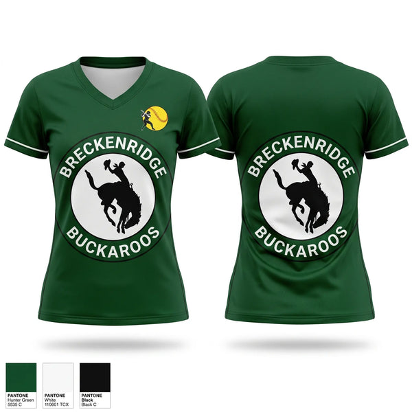 Womens Short Sleeve Vneck Shirt, Breckenridge Lady Buckaroos, Softball, Teamtime, Team time, sublimation, custom sports apparel, team uniforms, spirit wear, spiritwear, sports uniforms, custom shirts, team store, custom team store, fundraiser sports, apparel fundraiser