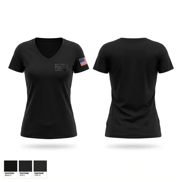 Womens Short Sleeve Vneck Shirt, Mayflower Police Department, Police, Teamtime, Team time, sublimation, custom sports apparel, team uniforms, spirit wear, spiritwear, sports uniforms, custom shirts, team store, custom team store, fundraiser sports, apparel fundraiser