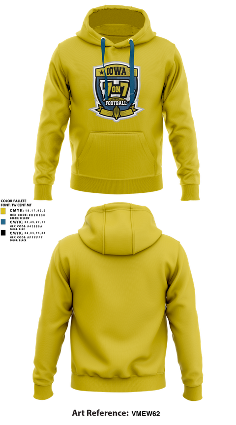 Hoodie, Iowa 7v7 Football, , Teamtime, Team time, sublimation, custom sports apparel, team uniforms, spirit wear, spiritwear, sports uniforms, custom shirts, team store, custom team store, fundraiser sports, apparel fundraiser