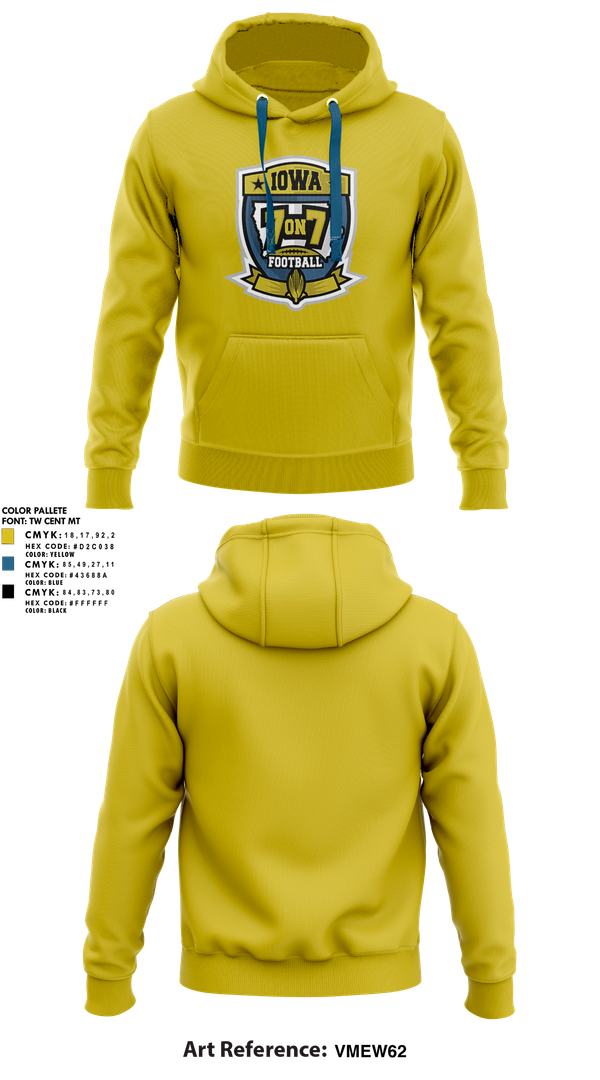 Hoodie, Iowa 7v7 Football, , Teamtime, Team time, sublimation, custom sports apparel, team uniforms, spirit wear, spiritwear, sports uniforms, custom shirts, team store, custom team store, fundraiser sports, apparel fundraiser