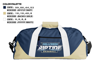 Duffle Bag, Millcreek Riptide, Baseball, Teamtime, Team time, sublimation, custom sports apparel, team uniforms, spirit wear, spiritwear, sports uniforms, custom shirts, team store, custom team store, fundraiser sports, apparel fundraiser