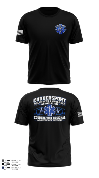 Old School Cotton Feel Shirt, Coudersport Ems, EMS/EMT, Teamtime, Team time, sublimation, custom sports apparel, team uniforms, spirit wear, spiritwear, sports uniforms, custom shirts, team store, custom team store, fundraiser sports, apparel fundraiser