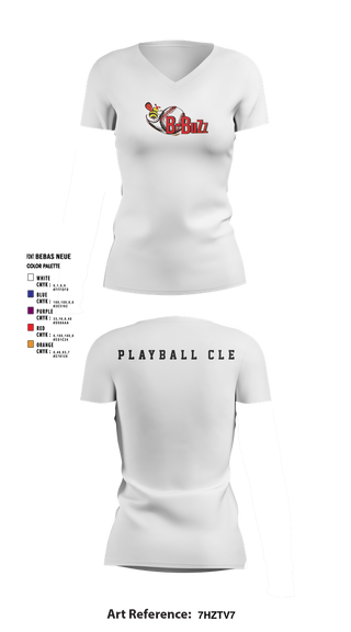 Womens Short Sleeve Vneck Shirt, B Buzz Baseball League, Baseball, Teamtime, Team time, sublimation, custom sports apparel, team uniforms, spirit wear, spiritwear, sports uniforms, custom shirts, team store, custom team store, fundraiser sports, apparel fundraiser