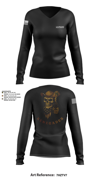Womens Long Sleeve Vneck Shirt, 1776 Military Police Company, , Teamtime, Team time, sublimation, custom sports apparel, team uniforms, spirit wear, spiritwear, sports uniforms, custom shirts, team store, custom team store, fundraiser sports, apparel fundraiser