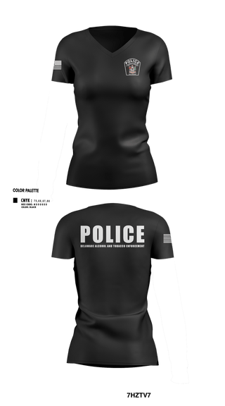 Womens Short Sleeve Vneck Shirt, Delaware Alcohol and Tobacco Enforcement, Police, Teamtime, Team time, sublimation, custom sports apparel, team uniforms, spirit wear, spiritwear, sports uniforms, custom shirts, team store, custom team store, fundraiser sports, apparel fundraiser