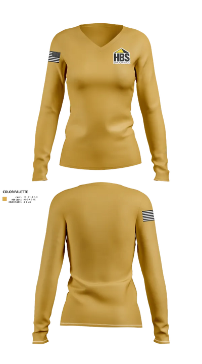 HBS Drywall, LLC 25594205 Women's Long Sleeve V-neck Shirt - 22
