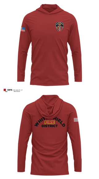 Long Sleeve Hooded Sun Shirt, White Shield Fire Department, Fire Department, Teamtime, Team time, sublimation, custom sports apparel, team uniforms, spirit wear, spiritwear, sports uniforms, custom shirts, team store, custom team store, fundraiser sports, apparel fundraiser