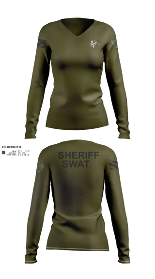 Womens Long Sleeve Vneck Shirt, Tarrant County Sheriff’s Office SWAT, Police, Teamtime, Team time, sublimation, custom sports apparel, team uniforms, spirit wear, spiritwear, sports uniforms, custom shirts, team store, custom team store, fundraiser sports, apparel fundraiser