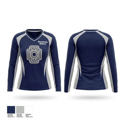 Montebello Drillers Women's Long Sleeve V-neck Shirt - 1